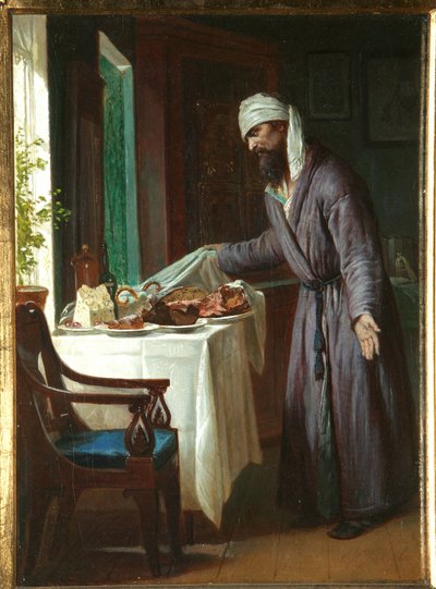 Aamukrapula - Firs Sergeevich Zhuravlevin (1836-1901) maalaus, öljy kankaalle, 40x29,6 cm, 1800-luvun loppu - Yksityinen kokoelma tekijältä Firs Sergeevich Zhuravlev