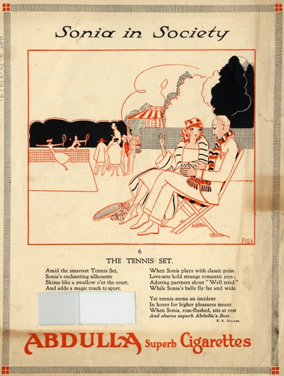 Abdulla-savukkeet, 1920-luku tekijältä Fish
