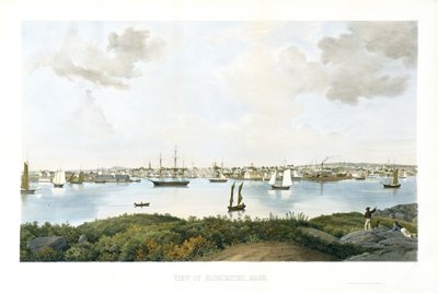 Näkymä Gloucesterista, Mass., n. 1856 (kromolitografia) tekijältä Fitz Henry (attr.to) Lane