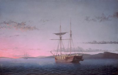 Puukuunarit illalla Penobscot Bayllä tekijältä Fitz Henry Lane