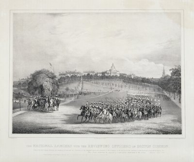 National Lancers yhdessä Boston Commonin tarkastusvirkailijoiden kanssa tekijältä Fitz Henry Lane