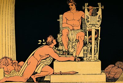 Orestes Suppliant to Apollo, 1880 tekijältä Flaxman