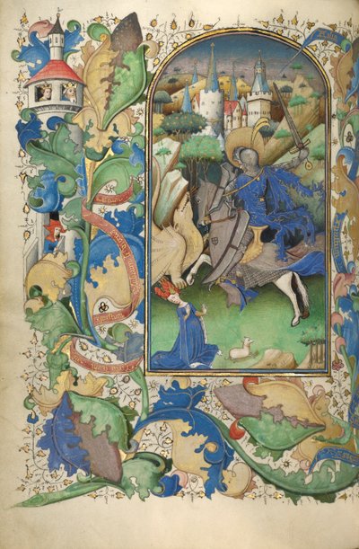 Tuntikirja, 1450-55 (tempera, lehtikulta ja muste pergamentille) tekijältä Flemish School