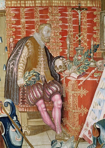 Charles V (1500-58) teoksesta The Tapestry of Charles Quint, n. 1630-40 (yksityiskohta) tekijältä Flemish School