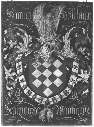 Simon de Lalaingin (1405–1476) vaakuna, Montignyn seigneur, Kultaisen fleecen ritarikunnan 1. osasto, Lille, 1431 tekijältä Flemish School