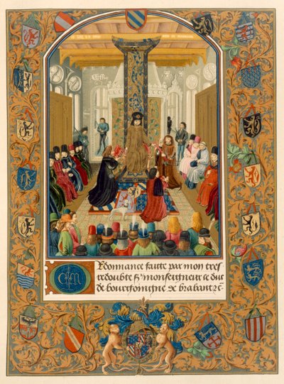 Duke Charles le Temeraire keskellä hoviaan Kultaisen Fleecen ritarikunnan ritarien kanssa, 1473 tekijältä Flemish School