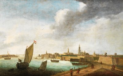 Flaamilainen 17c Näkymä Antwerpenistä tekijältä Flemish School