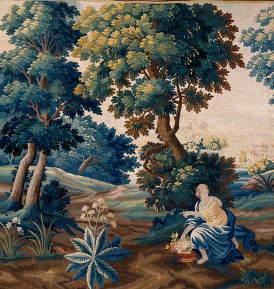 Flanderin kuvakudos. 1700-luvun loppu. Kirkon omaisuus Sint-Walburgakerk Oudenaarde (Dekenij van de Sint-Walburga). tekijältä Flemish School