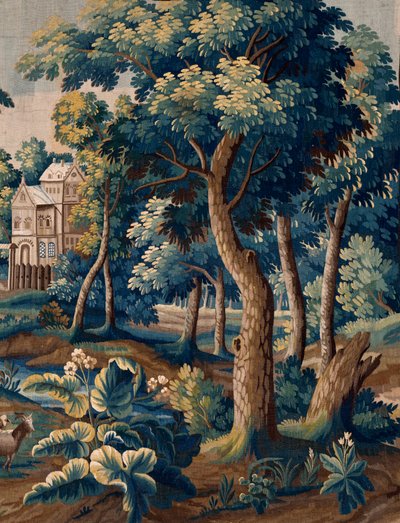 Flanderin kuvakudos. 1700-luvun loppu. Kirkon omaisuus Sint-Walburgakerk Oudenaarde (Dekenij van de Sint-Walburga). tekijältä Flemish School