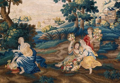 Flanderin kuvakudos. 1700-luvun loppu. Kirkon omaisuus Sint-Walburgakerk Oudenaarde (Dekenij van de Sint-Walburga). tekijältä Flemish School