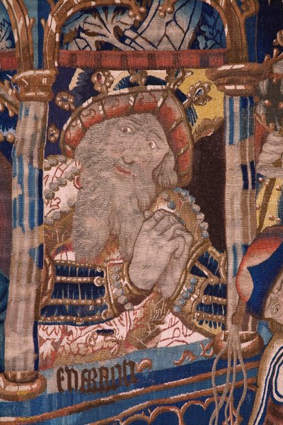 Flanderin kuvakudos. Punaisen meren ohittaminen (Paso del Mar Rojo). Noin 1490. Yksityiskohta. tekijältä Flemish School
