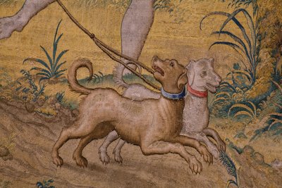 Flanderin kuvakudos. Sarja Fable of Ovidius: Ganymedesin ryöstö. Atelier Willem de Pannemaker, Bryssel. Ennen vuotta 1556. Yksityiskohta. tekijältä Flemish School