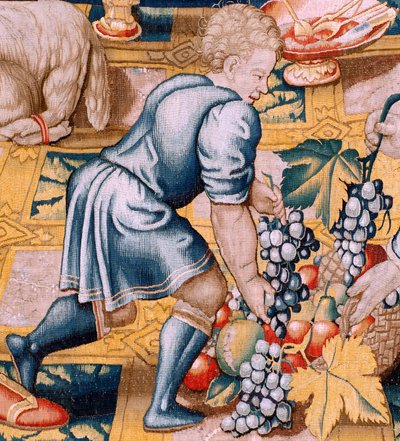 Flanderin kuvakudos. Sarja Hannibalin historia. Hannibalin vala (Juramento de Aníbal). Ensimmäinen kuvakudos sarjassa. Sarjakuvat anonyymi Hollannin mestari. Brysselin valmistus, työpaja. Noin 1570. Kangas Villa ja silkki, 6,5/7 loimi/cm. Koko 34 tekijältä Flemish School