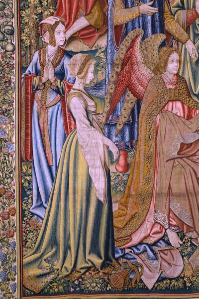 Flanderin kuvakudos. Sarja Pyhän Johannes Kastajan historia: Kristuksen kaste (Het doopsel van Christus). Brysselin ateljee. 1515-1520. tekijältä Flemish School