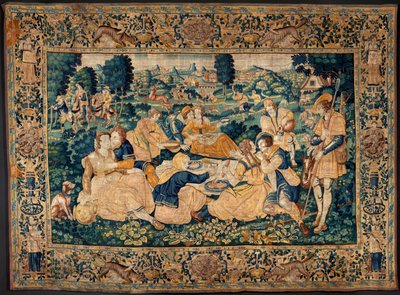 Flanderin kuvakudos. Maalaisruoka. Oudenaarden ateljee. 331x465 cm. Iinv (83073)-8 / 00008. 1600-luku. tekijältä Flemish School