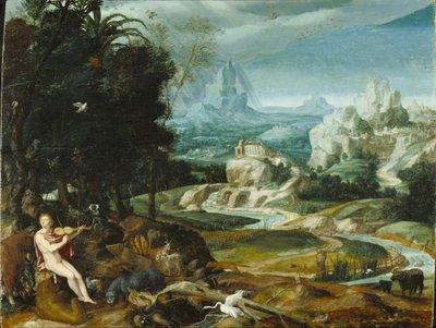 Maisema Orpheuksen kanssa, noin 1570 tekijältä Flemish School