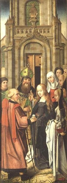 M.25 Neitsyen häät, 1500-luvun alku (triptyykin oikea paneeli) (katso myös 69683 ja 69684) tekijältä Flemish School