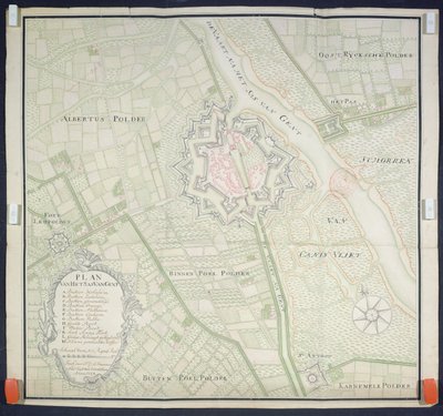 Sas de Gantin ja sitä ympäröivien alueiden kartta, 1759 tekijältä Flemish School