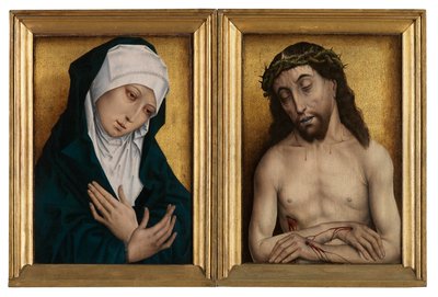 Mater Dolorosa ja Man of Sorrows (öljy paneelissa) tekijältä Flemish School