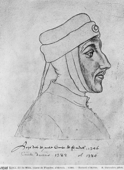 Ms 266 fol.54 Ludvig II Flanderista, myös Ludvig III Artoisista ja Ludvig I Palatine Burgundiasta, joka tunnetaan nimellä Louis of Male, "The Recueil d