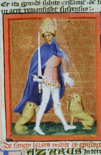 Ms Gen 1111 sivu Legenda Aureasta, Bruggesta, n. 1400-10 tekijältä Flemish School