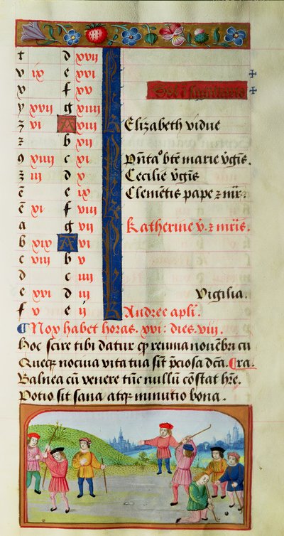 Marraskuu: Game of Golf, Book of Hoursista tekijältä Flemish School