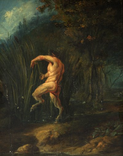 Pan ja Syrinx (öljy paneelissa) tekijältä Flemish School