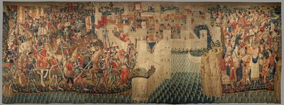 Seurakunnan kuvakudosmuseo (Pastrana Tapestries -seurakuntamuseo). Flanderin kuvakudos. Tangerin valloitus (Tangerin valloitus, De inname van Tanger). Sarja Portugalin kuninkaan Alfonso I:n valloitukset. Tournai. Villa ja silkki tekijältä Flemish School
