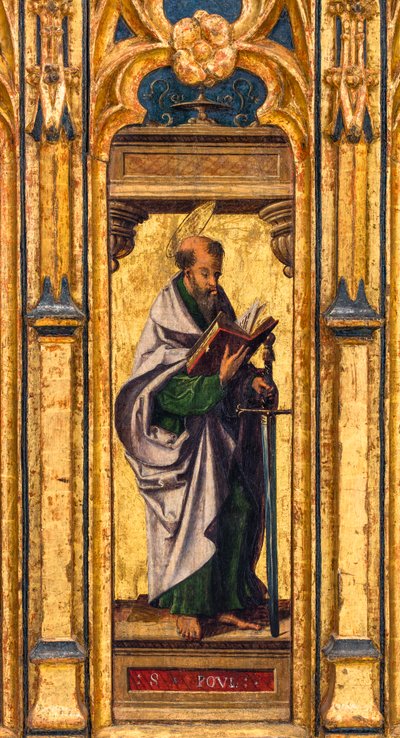 Reliikkiarkku, Pyhä Paavali, jolla on avoin kirja ja miekka kädessään. tekijältä Flemish School