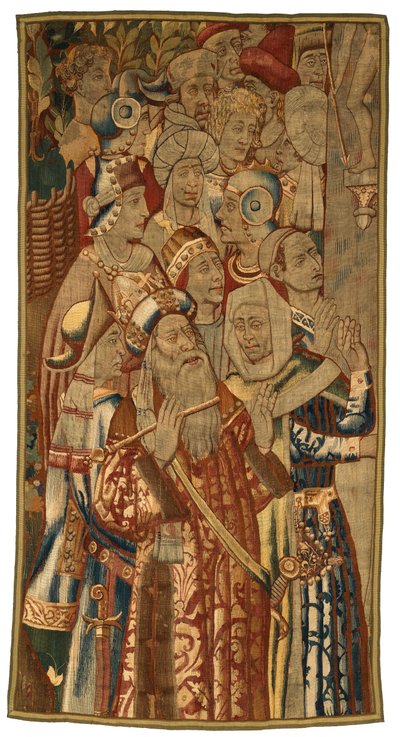 Tapestry, A Jewish Gathering, valmistettu Flanderissa, Belgiassa, mahdollisesti 1400-luvun puolivälissä (villa) tekijältä Flemish School