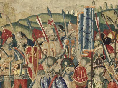 Kuvakudos, joka esittää Portugalin kuninkaan Alfonso V:n valloitukset tekijältä Flemish School