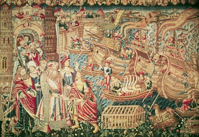 Vasco da Gaman (n. 1469-1524) saapuminen Kalkuttaan, 20. toukokuuta 1498 tekijältä Flemish School