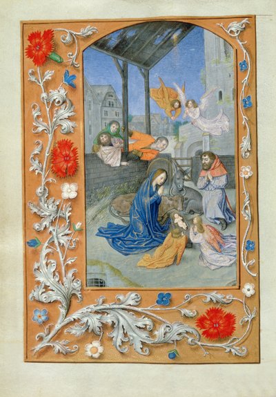 Syntymä, n. 1480 (pergamentti) tekijältä Flemish School