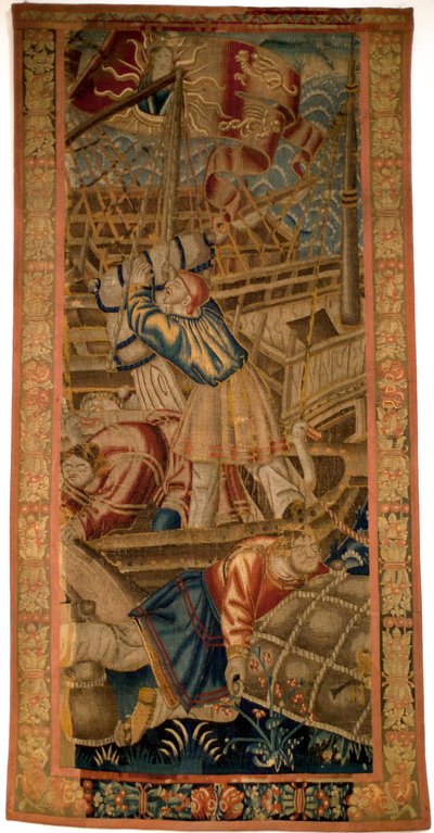 Portugalilaiset Intiassa - Tournain flaamilainen kuvakudos 1500-luvun ensimmäiseltä neljännekseltä - Musee de la Marine de Lisbon (Portugali) tekijältä Flemish School