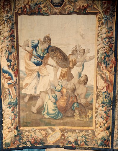 Katedraali (Catedral de Santa María de Sigüenza). Tuomiokirkon kokoelma. Flanderin kuvakudos. Rooman historia (?). Allekirjoitus: "BB D EGGERMANS Ian Le Clerc, D Eggermans". Bryssel. Aloita 1700-luvulla. tekijältä Flemish School