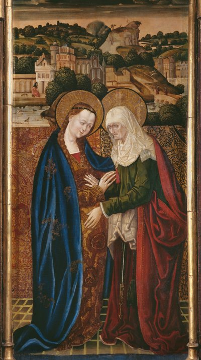 Triptyykki, Visitation, keskuspaneeli (katso myös 345910, 345911) tekijältä Flemish School