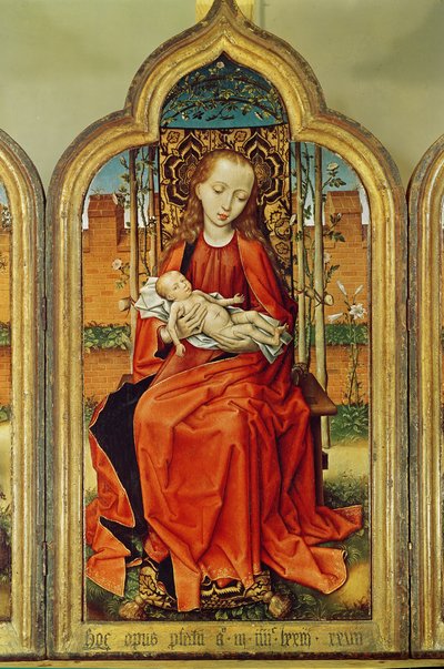 Jean de Witten triptyykki, keskustaulu: Neitsyt ja lapsi, 1473 (öljy tammilevylle) tekijältä Flemish School
