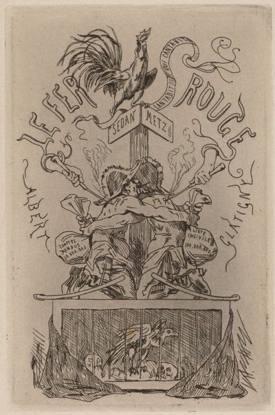 Punainen rautainen Le Fer Rouge, 1871. tekijältä Félicien Rops