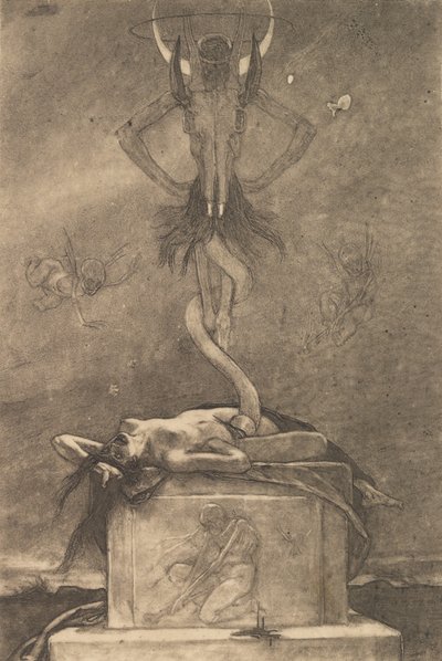 The Sacrifice, The Satanic Onesilta, n. 1882, n. 1882. tekijältä Félicien Rops