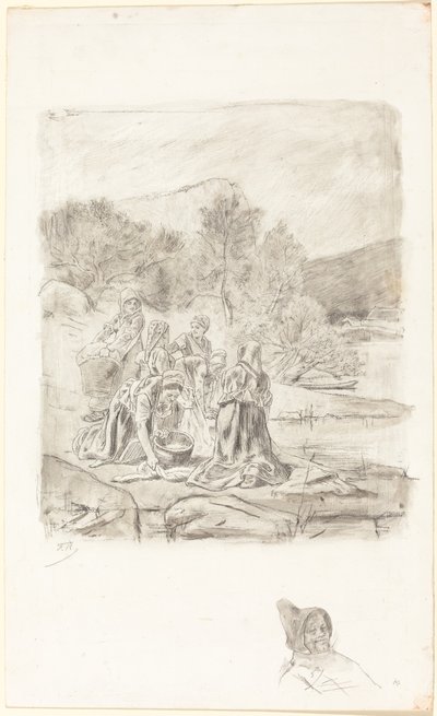 Washerwomen, n. 1884-1887. tekijältä Félicien Rops
