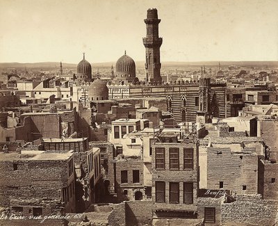 Panoraamanäkymä Kairosta, Egypti tekijältä Félix Bonfils