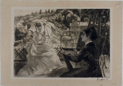 Villa Brancasin terassi tekijältä Félix Henri Bracquemond