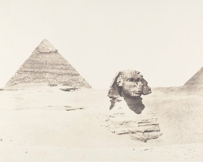 Djizeh Necropolis of Memphis, Sphinx and Pyramids, 1851-52, painettu 1853-54. tekijältä Félix Teynard