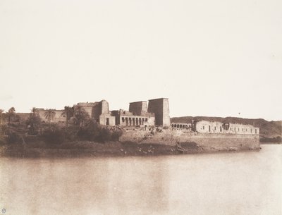 Fileh Philæn saari, yleinen näkymä Luoteesta pisteestä A, 1851-52. tekijältä Félix Teynard