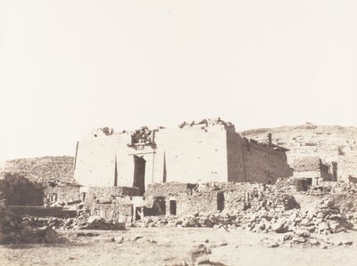 Kalabcheh Talmis, Temppelin rauniot - Julkisivu ja koteloseinä, 1851-52, painettu 1853-54. tekijältä Félix Teynard