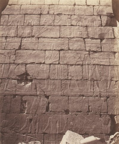 Karnak Thebes, Palace - Hypostyle Hall - Decoration of the Int..., 1851-52, painettu 1853-54. tekijältä Félix Teynard