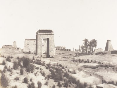 Karnak Thebes, Yleinen näkymä raunioista otettu pisteestä B, 1851-52, painettu 1853-54. tekijältä Félix Teynard