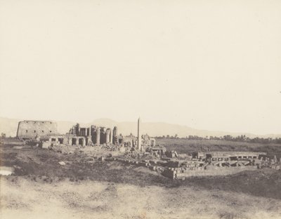 Karnak Thebes, Yleinen näkymä raunioista otettu kaakosta, T, 1851-52, painettu 1853-54. tekijältä Félix Teynard