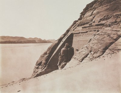 Large Speos - Näkymä Ramses II:n Sand Slope -temppelistä, Abu Simbel, 1851-1852. tekijältä Félix Teynard