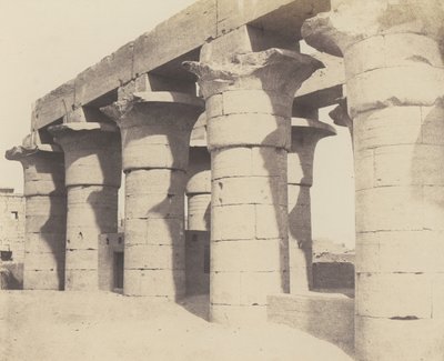 Louksor Thèbes. Construction Centrale - Grande Colonnade, 1851-52, painettu 1853-54. tekijältä Félix Teynard